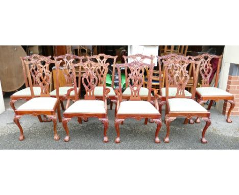Chippendale  Set of 10 Reproduction Mahogany Dining Chairs: including two carvers on Ball &amp; Claw Feet(10) 
