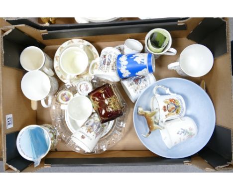 A mixed collection of items to include: Commemorative Cups &amp; Beakers, Bunnykins &amp; Thomas the Tank Engine Breakfast se