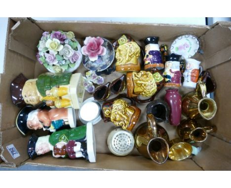 A mixed collection of items to include: Wade McCallum jugs, Ceramic posies, Toby jugs, etc. 