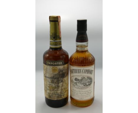 Vintage Bottle Canadian Club Whisky 75cl: together with similar Southern Comfort item(2) 