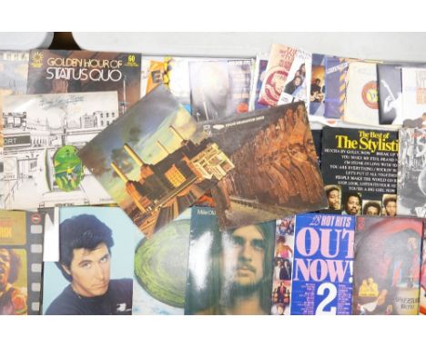 A large collection of 1970's &amp; 80's Lp's &amp; Singles including Focus, Wizard, Rod Stewart, Roxy Music, Elvis, Status Qu