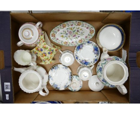 A mixed Collection of items to include: Royal Albert teapot, Cups &amp; saucers, Royal Doulton Floradora teapot, stanwyck bow