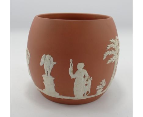 Wedgwood jasperware terra cotta planter: dated 1958, h12cm. 9seconds paint mark) 