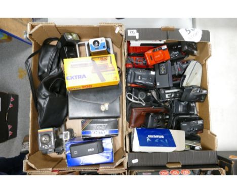 A Collection of 35mm Camera &amp; Silimar Equipment to include: Olympus Trip S, Nikon Zoom, Miranda sol, Canon af-7 Olympus a