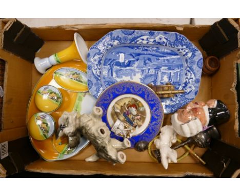 A mixed collection of items to include: Spode B/W Italian Pattern Platter, Pottery Dressing Table set Beswick &amp; Similar d