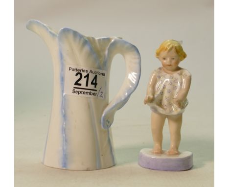 Royal Worcester figure Joan by F Doughty: together with a Royal Worcester jug. (2) 