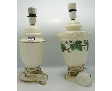 Wedgwood Napoleon Ivy Patterned Lamp base: height to top of fitting 26cm together with similar item(2) 