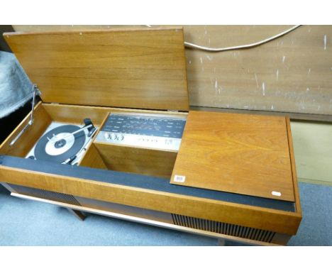 Mid Century Teak Hifi Cabinet: with record player &amp; radio built in 