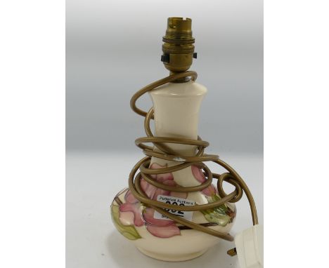 Moorcroft Lamp in Pink Magnolia: height 25cm 