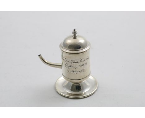 TIN PLATE WORKERS COMPANY:- A George V model of the Stuart lamp used in the arms of the company, inscribed and dated "5 May 1