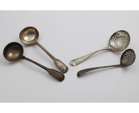 A PAIR OF EARLY VICTORIAN SAUCE LADLES Fiddle, Thread and Shell pattern, crested, by S. Hayne &amp; D. Cater, London 1842, to