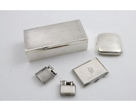 A GEORGE VI CIGARETTE BOX dated "20th June 1942" by J. Dixon &amp; sons, Birmingham 1937, together with two cigarette cases, 