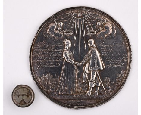 MARY, PRINCESS ROYAL (1631-1660) Marriage to Prince William II of Orange (1626-1650), silver strike from the obverse of the m