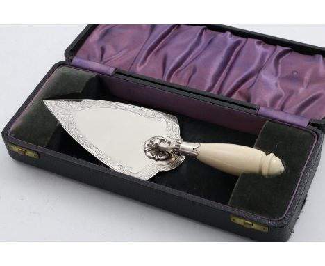 A GEORGE VI IVORY HANDLED PRESENTATION TROWEL not inscribed, by Deakin &amp; Francis, Birmingham 1937;  9"  (23 cms) long