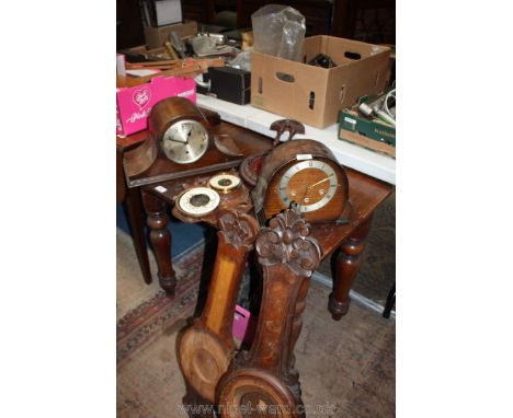 Miscellaneous clock cases, parts and barometer cases.
