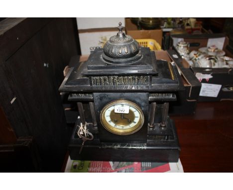 A Slate mantel Clock