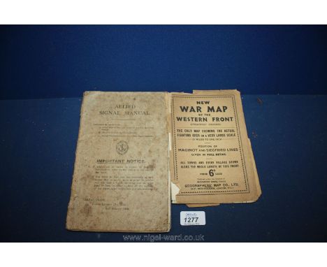 A genuine military allied signal manual from 1918, issued by Naval staff signal division for use by allied war ships and alli