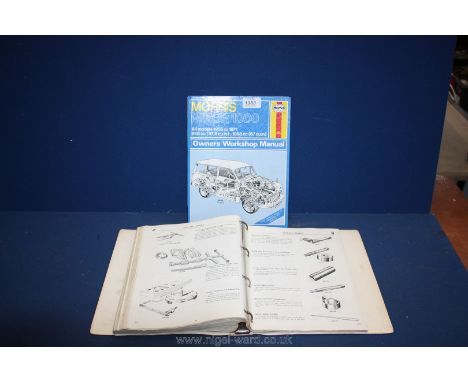 An original Morris Minor factory Workshop Manual in original binder and a Haynes Morris Minor manual