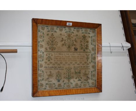 A framed Tapestry worked by Ann Lambe, 1844