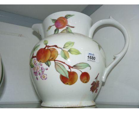 A very large Royal Worcester 'Evesham' Jug, 10" tall.