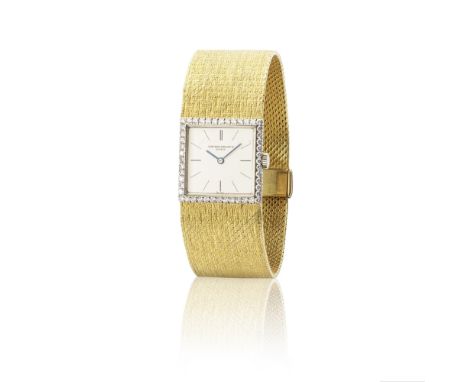Vacheron &amp; Constantin. A fine lady's 18K gold two tone gold manual wind bracelet watch with diamond set bezelVacheron &am