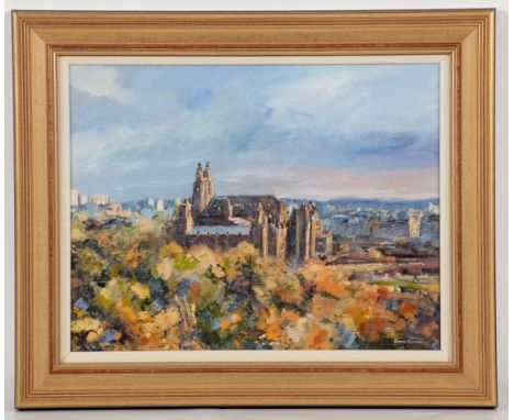 * RONNIE RUSSELL,
AUTUMN LIGHT, KELVINGROVE
acrylic on canvas, signed
36cm x 46cm
Framed and under glass