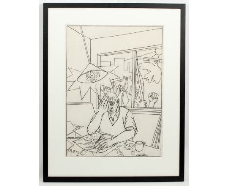 * KEN CURRIE,
NEW IMAGE ARTIST: A PORTRAIT OF ADRIAN WISZNIEWSKI
pencil on paper
54cm x 39cm
Mounted, framed and under glass 