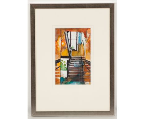 BRYAN EVANS,
YELLOW CLOSE LIGHT
watercolour on paper, signed
24cm x 14.5cm
Mounted, framed and under glass