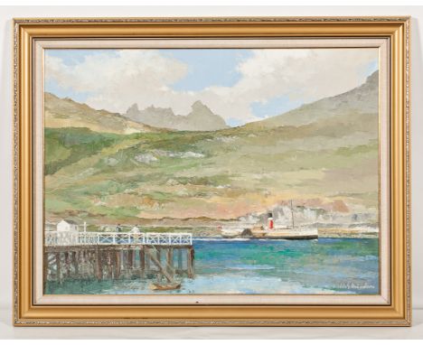* IAN G. ORCHARDSON (SCOTTISH 1927 - 1997),
THE COBBLER - P.S. WAVERLEY
oil on canvas board, signed
61cm x 81cm
Framed
Label 