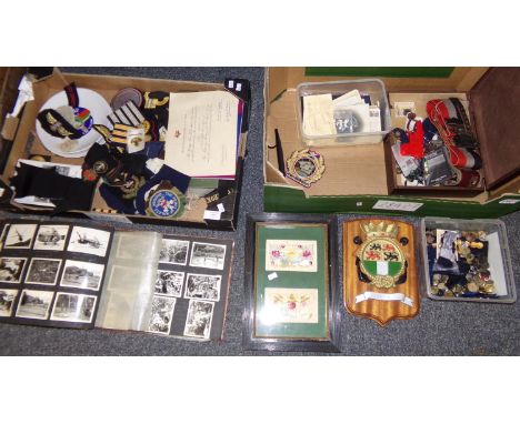 Two boxes: box of Royal Welsh Fusiliers souvenir pieces: 'The Tercentenary Parade booklet', 'The Last Royal Welsh Fusiliers R