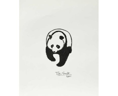 § Sir Peter Markham Scott CH CBE FRS (British, 1909-1989) Study of a pandasigned 'Peter Scott' and dated 1961pencil and ink, 