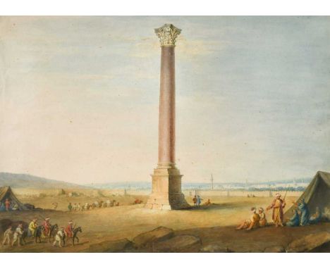 Attributed to Luigi Mayer (Italian, 1755-1803) Pompey’s Pillar, Alexandria, Egyptwatercolour38 x 53cmThe present image relate