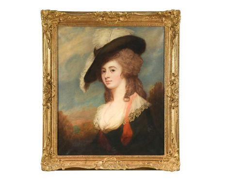 After George Romney Mrs John Mustersoil on canvas75 x 62cmAfter Romney's 1785 original in the Museo Nacional de Bellas Artes,