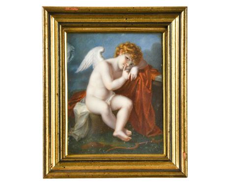 Harriet Beckford (British, 1795-1878) after Angelica Kauffman  Cupid inscribed verso 'Cupid / by Harriett Beckford / 1802' oi