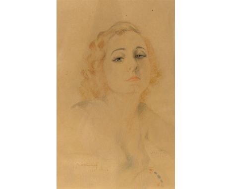 Russian, 1887-1973Portrait of a Lady, 1925Signed and dated B. Schoukhaeff 1925 Paris (lr)Crayon and pencil on paper 12 1/8 x 