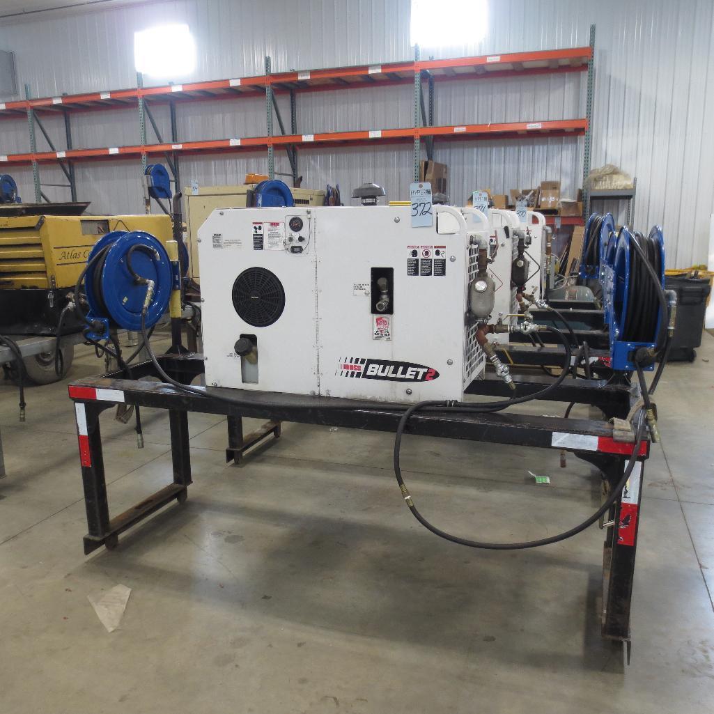 Boss Bullet 2 Air Compressor, 70 CFM, Stand Mounted with 2 Hose Real