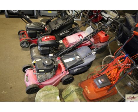 A Sovereign XSZ40 petrol self propelled lawn mower with 149cc engine, with grass collection box 