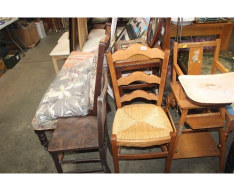 A ladder back dining chair