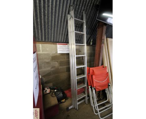 A triple stage aluminium extending ladder