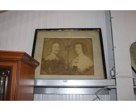 A framed and glazed print