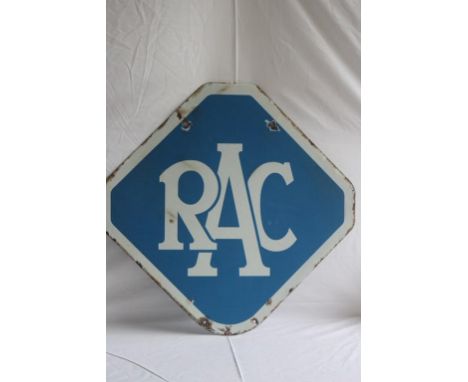 RAC double sided enamel sign, reputed to have been originally removed from the RAC club building in Pall Mall London. Manufac