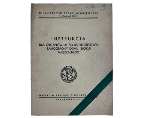 Interesting and rare manual for civil defence services, printed by main management of LOPP (Liga Obrony Powietrznej i Przeciw