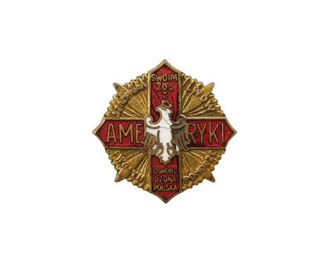 Beautiful memorial veteran badge in form of a miniature, given to the volunteers serving in gen. Józef Haller's army, who wen