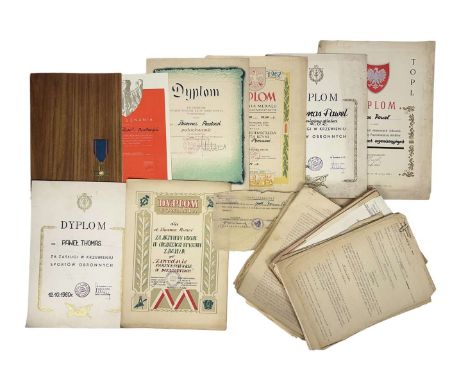 Grouping of documents and diplomas from Polish People's Republic after Thomas Paweł.&nbsp;Lieutenant Colonel Paweł Thomas, bo
