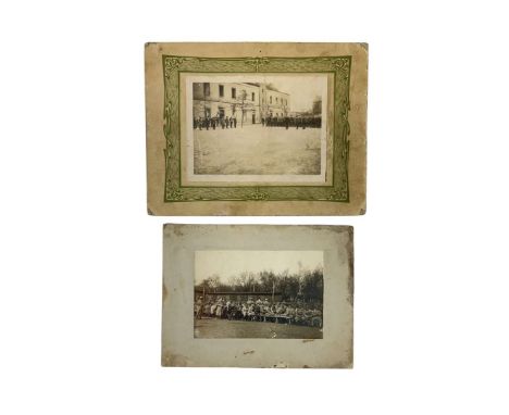 Set of two photos, A5 format, glued onto paper passeparteou. Photos shows General Józef Haller's Army, one of them titled “Ar