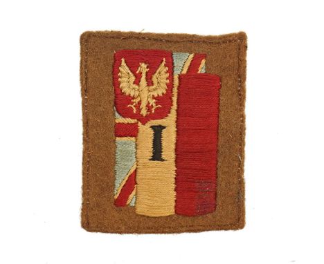 A rare patch of the 1st Polish Corps in the United Kingdom, part of the Polish Armed Forces in the West.Patch in a form of th