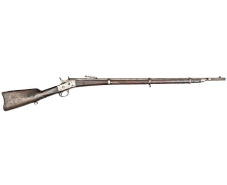 An 11mm Egyptian Remington Rolling Block SS military rifle, 50½” overall, barrel 35” with ladder sight, Remington address and