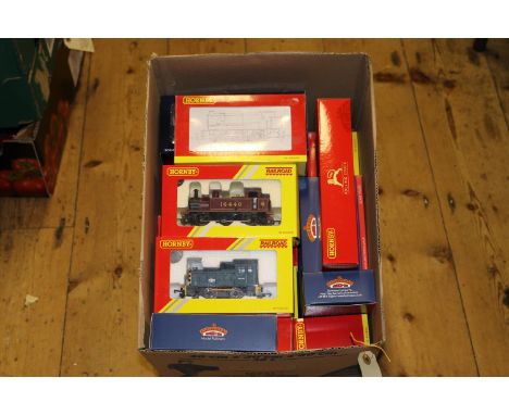 A quantity of Hornby, Bachmann, etc. OO railway. Hornby: A BR Class A1X Terrier 0-6-0T 32670 (R3116). A BR Class 14xx 0-4-2T 