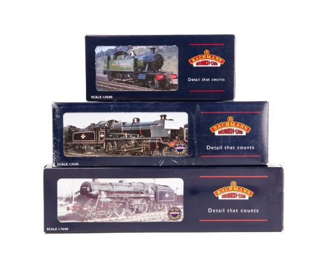 3 Bachmann OO locomotives. A BR Standard Class 5MT 4-6-0 tender locomotive 73068, in lined Brunswick Green livery. A Southern