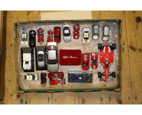 A quantity of 1:43 and 1:18 scale competition cars. Examples by Minichamps, Best, Bburago, Vitesse, etc. including F1 cars; W